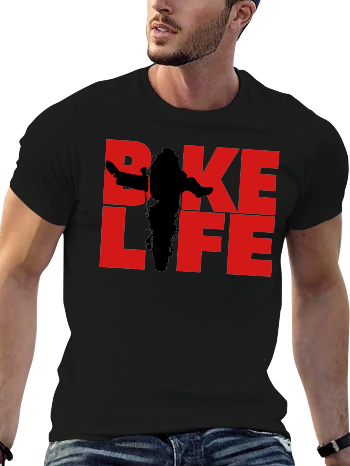 Bike Life Graphic Tee - Black Cotton T-Shirt