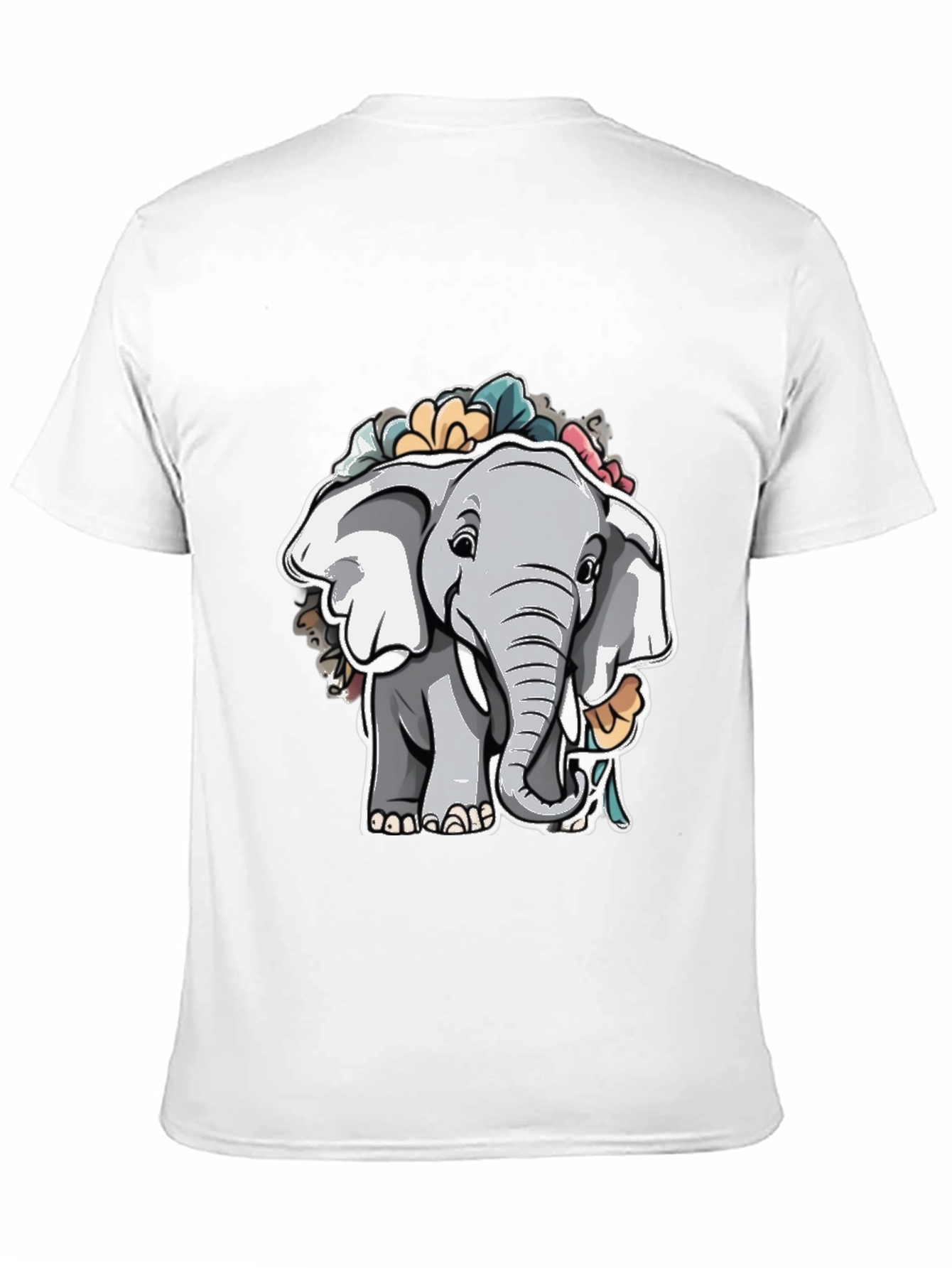 Elephant Floral Graphic Tee - Cute Animal Shirt