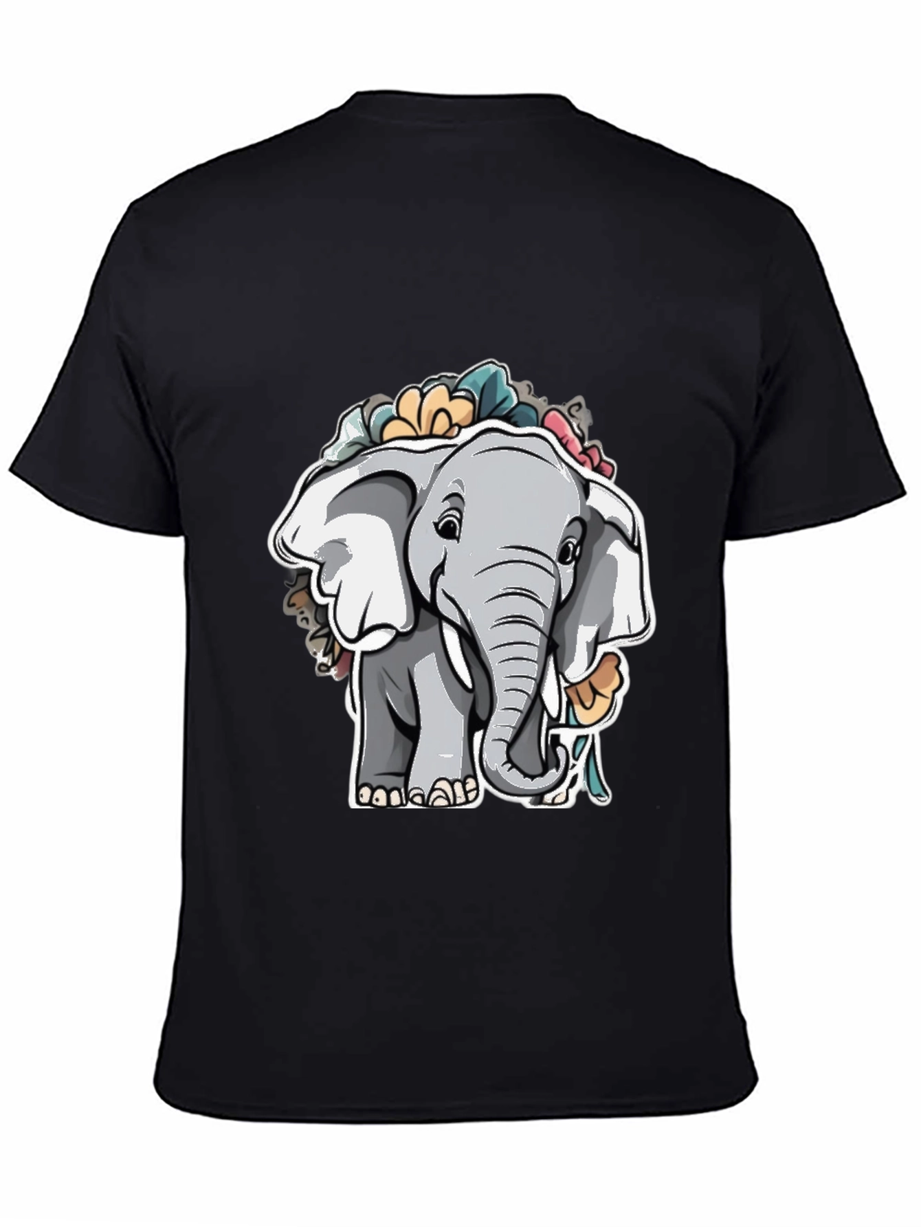 Elephant Floral Graphic Tee - Cute Animal Shirt