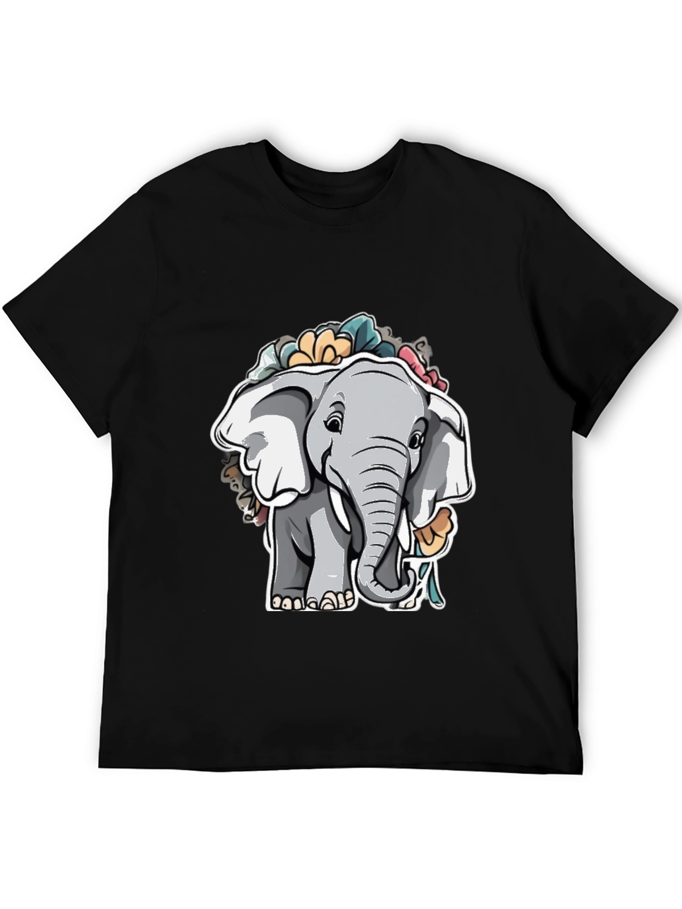 Elephant Floral Graphic Tee - Cute Animal Shirt