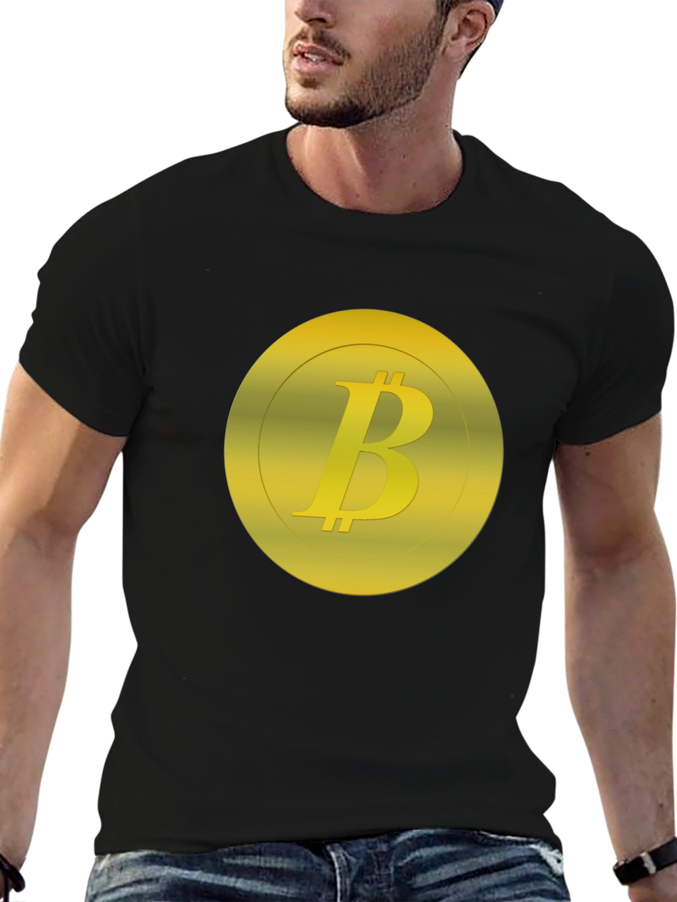 Bitcoin Logo Graphic Black T-Shirt