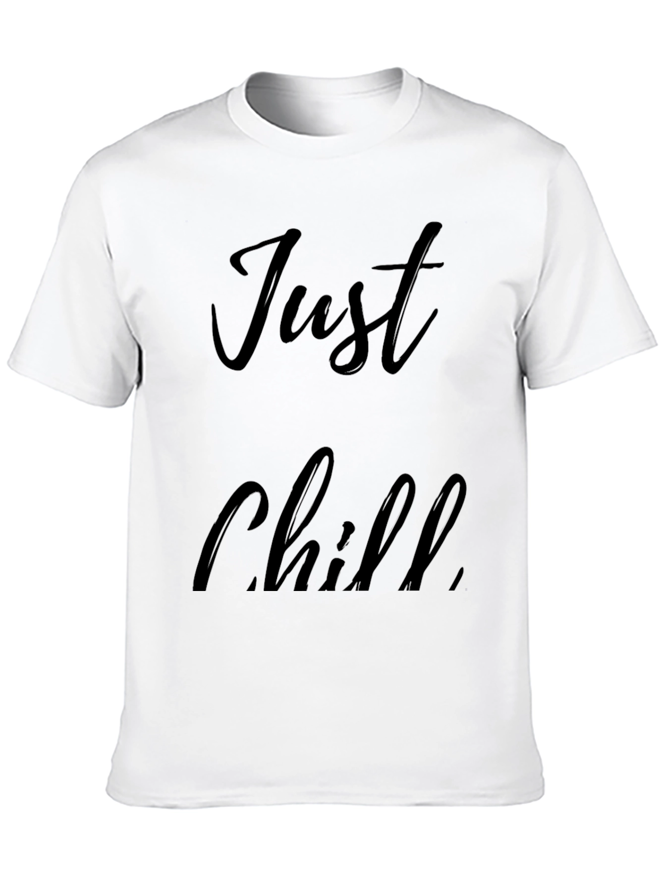 Just Chill Black Graphic Tee - Relaxed Comfort