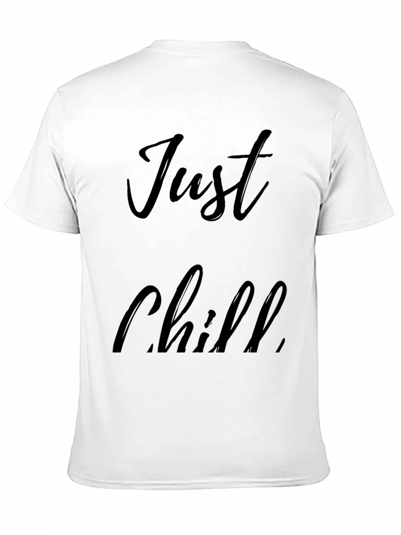 Just Chill Black Graphic Tee - Relaxed Comfort