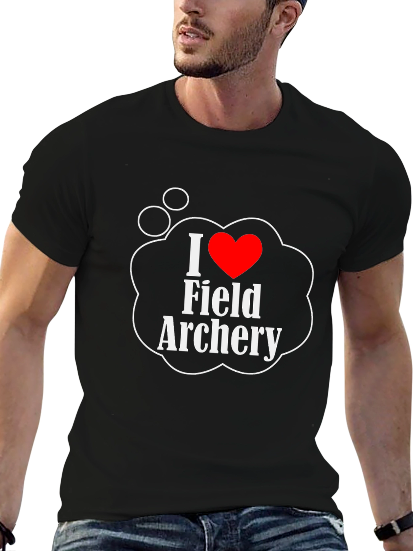 I Love Field Archery Black T-Shirt