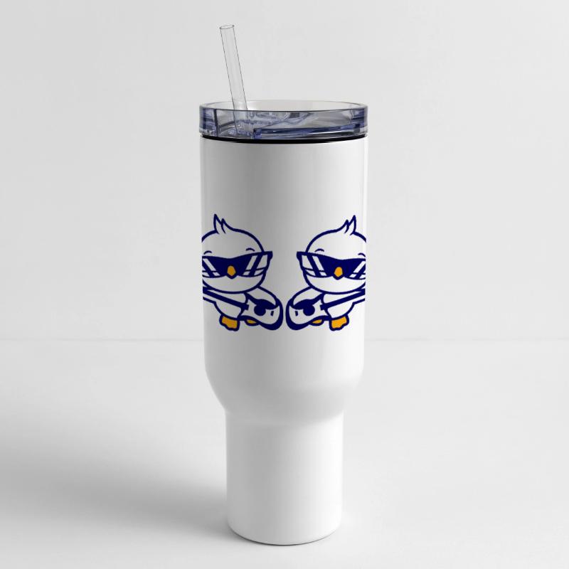 2 Duck Team Two Chick Birds Friend Playing Guitar