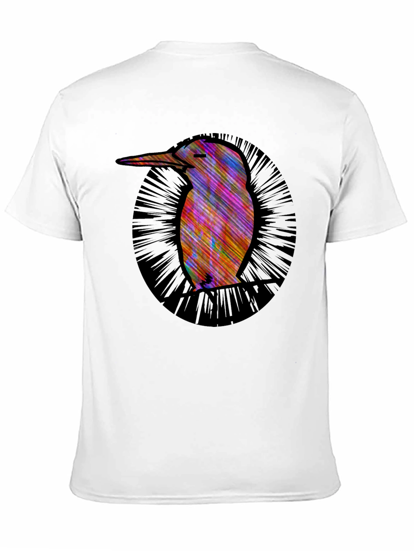 Abstract Bird Graphic Tee - Modern Mens Black T-Shirt