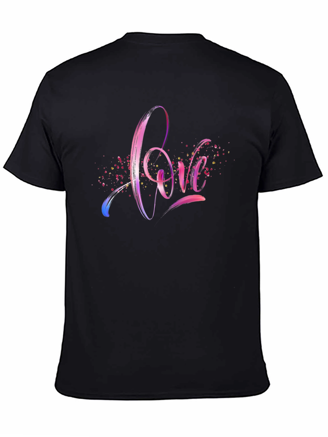 Love Script Tee - Stylish Black Cotton T-Shirt