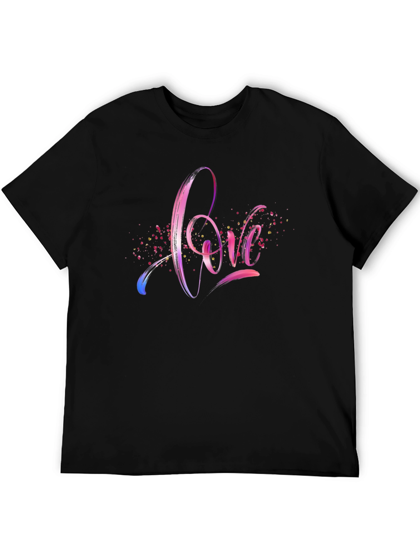 Love Script Tee - Stylish Black Cotton T-Shirt