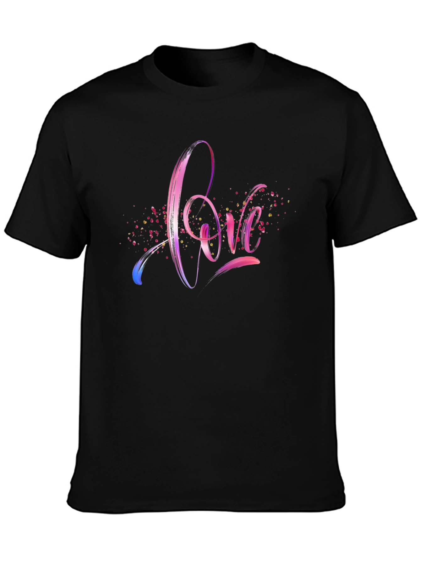Love Script Tee - Stylish Black Cotton T-Shirt