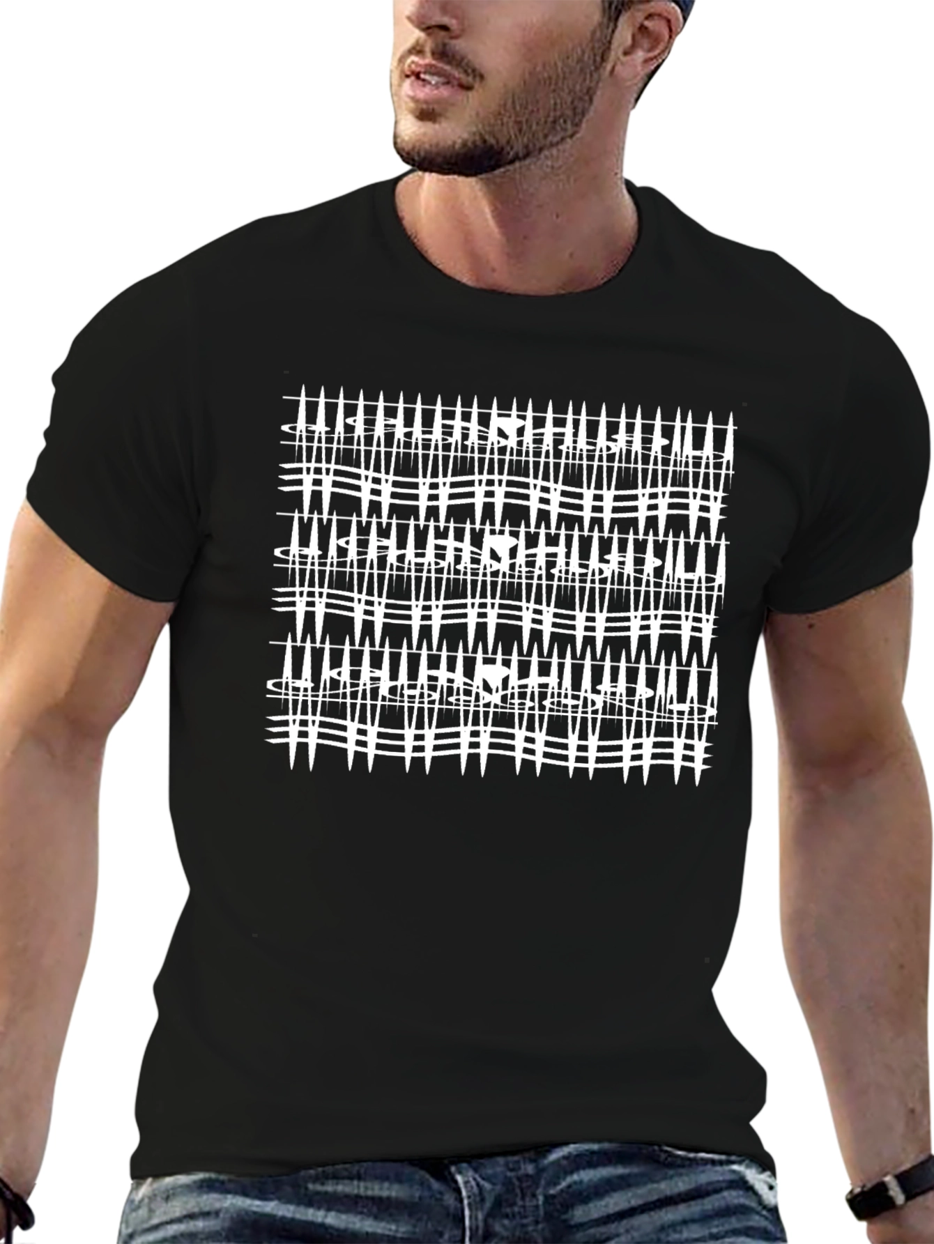 Abstract Pattern Black T-Shirt
