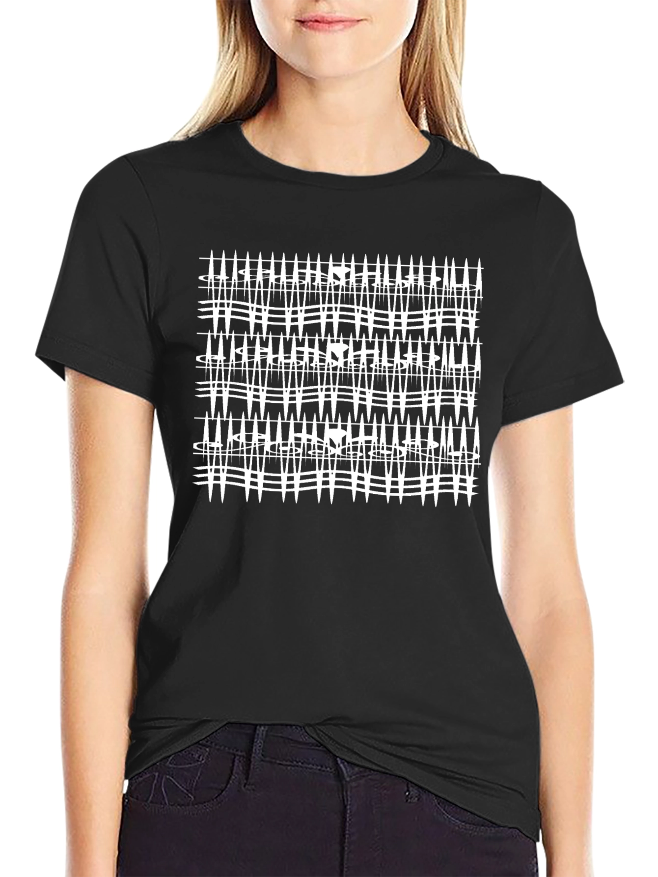 Abstract Pattern Black T-Shirt