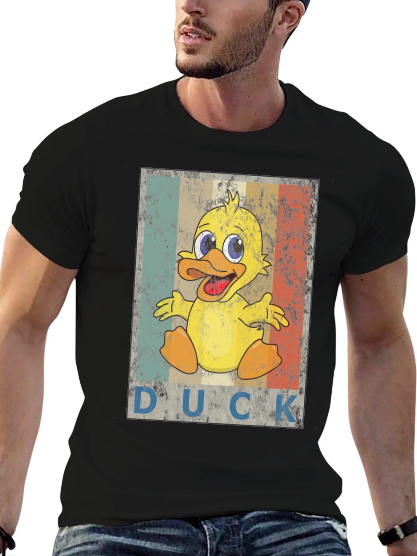 Duck Graphic T-Shirt - Unisex Black Cotton Tee