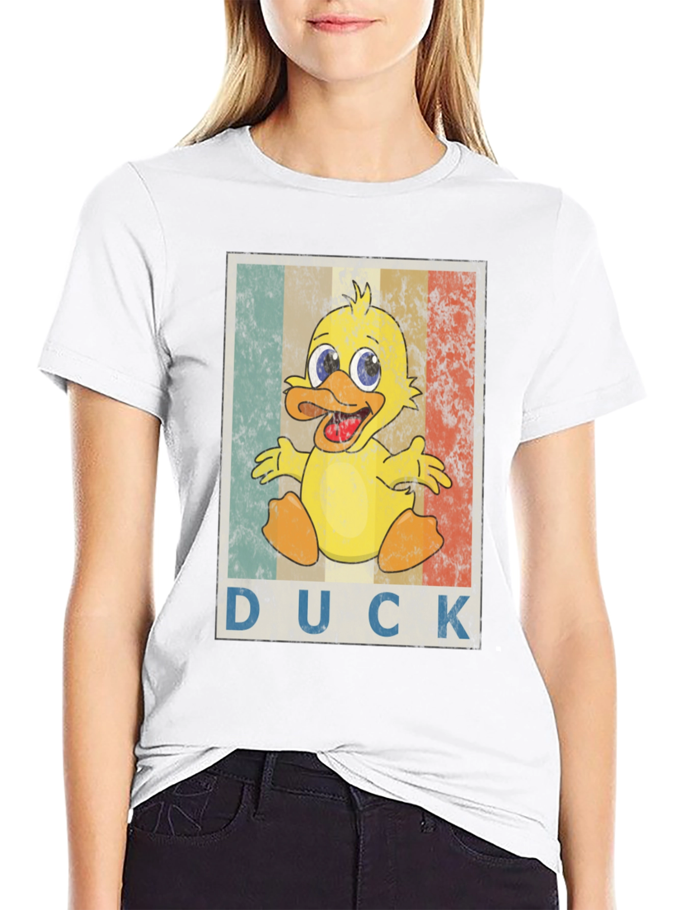 Duck Graphic T-Shirt - Unisex Black Cotton Tee