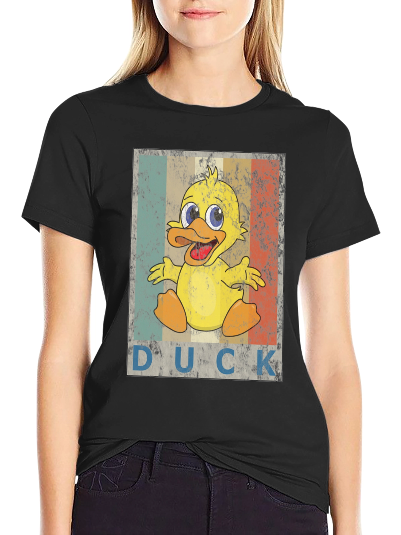 Duck Graphic T-Shirt - Unisex Black Cotton Tee