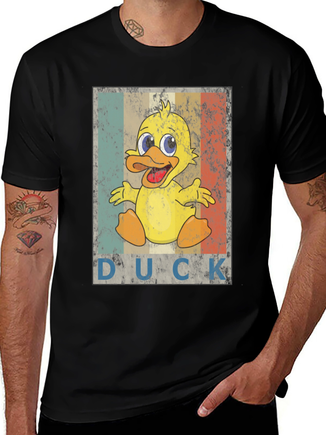 Duck Graphic T-Shirt - Unisex Black Cotton Tee