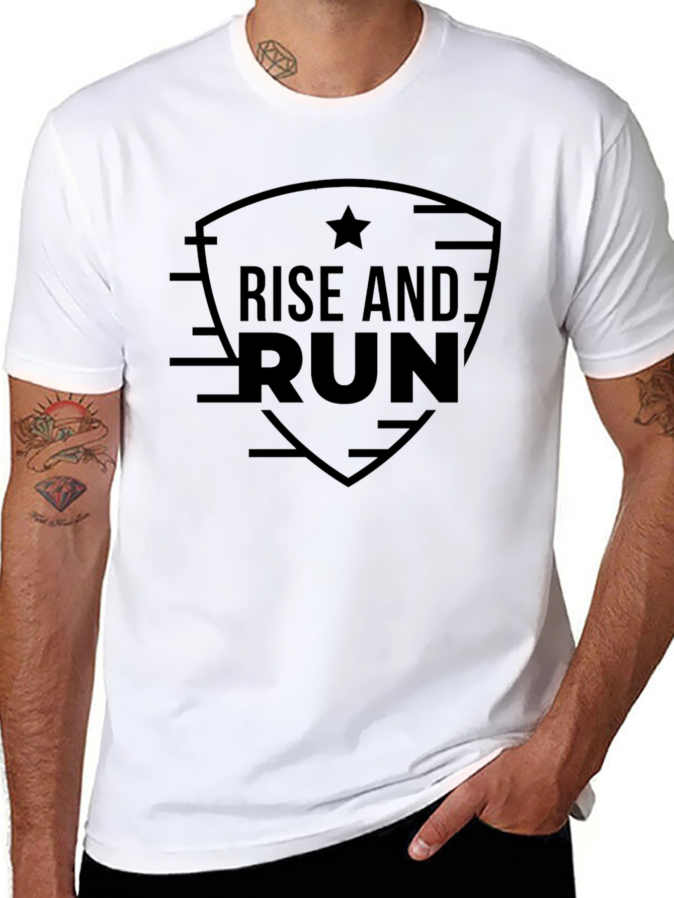 Rise and Run Graphic T-Shirt - Black