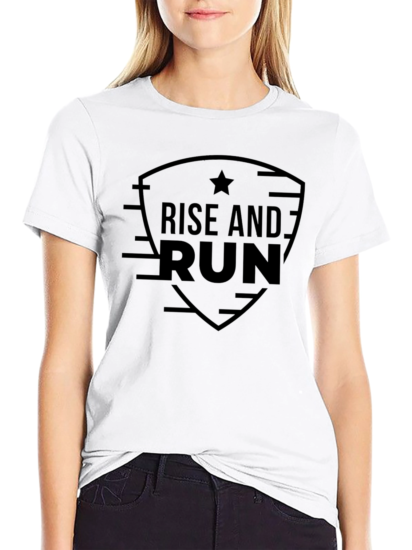 Rise and Run Graphic T-Shirt - Black