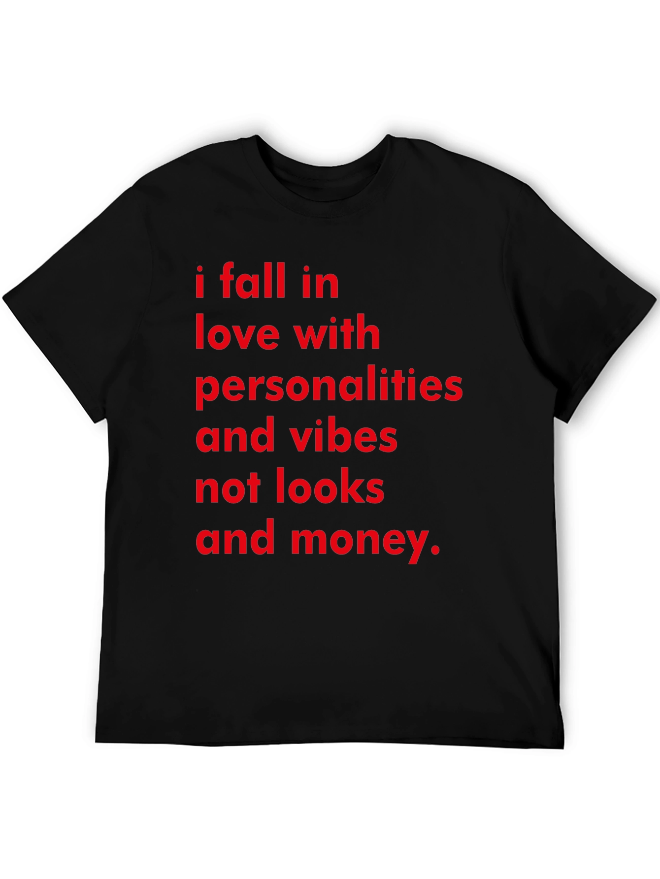 Personality & Vibes Tee: Red Text on Black