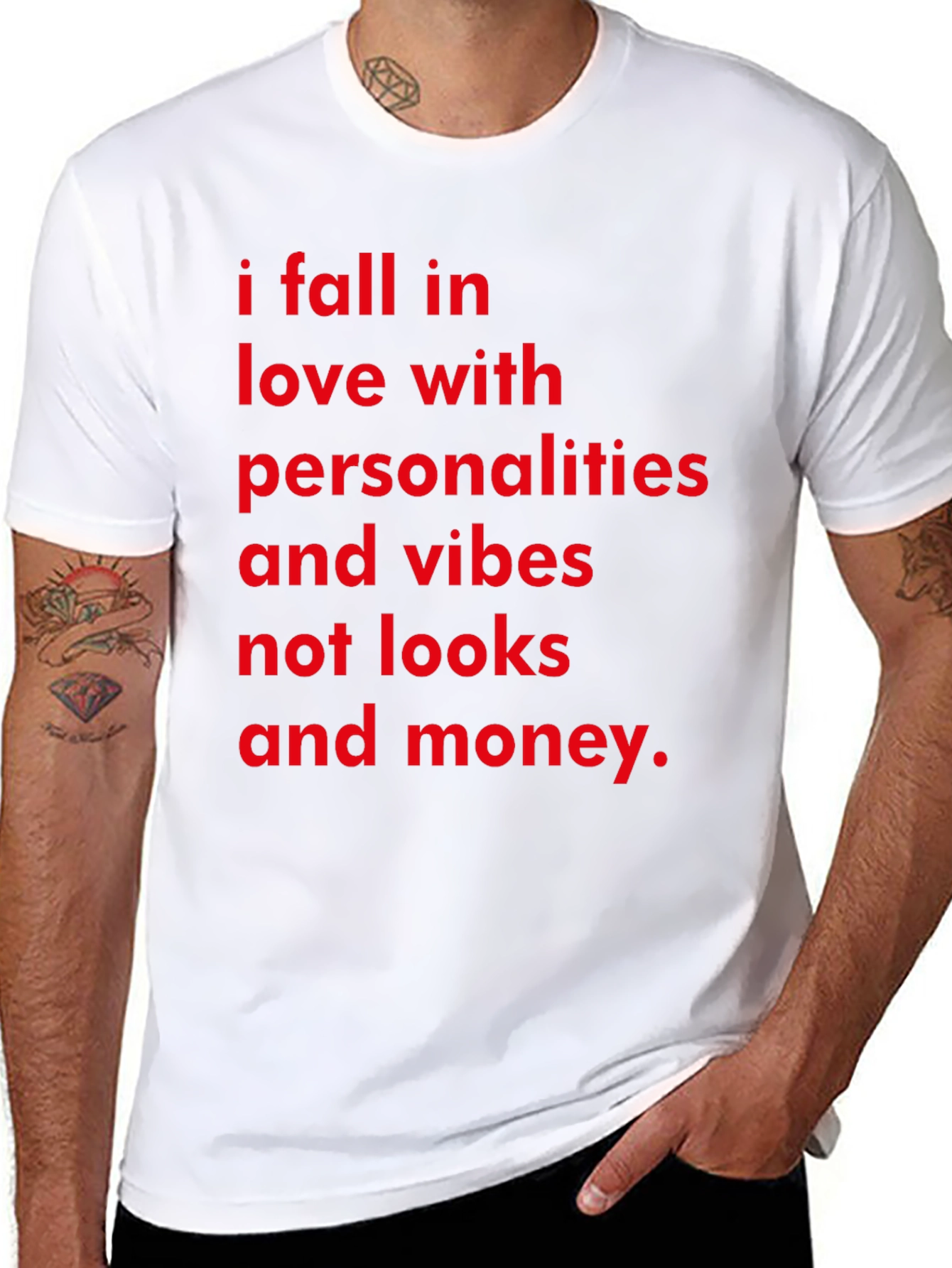Personality & Vibes Tee: Red Text on Black