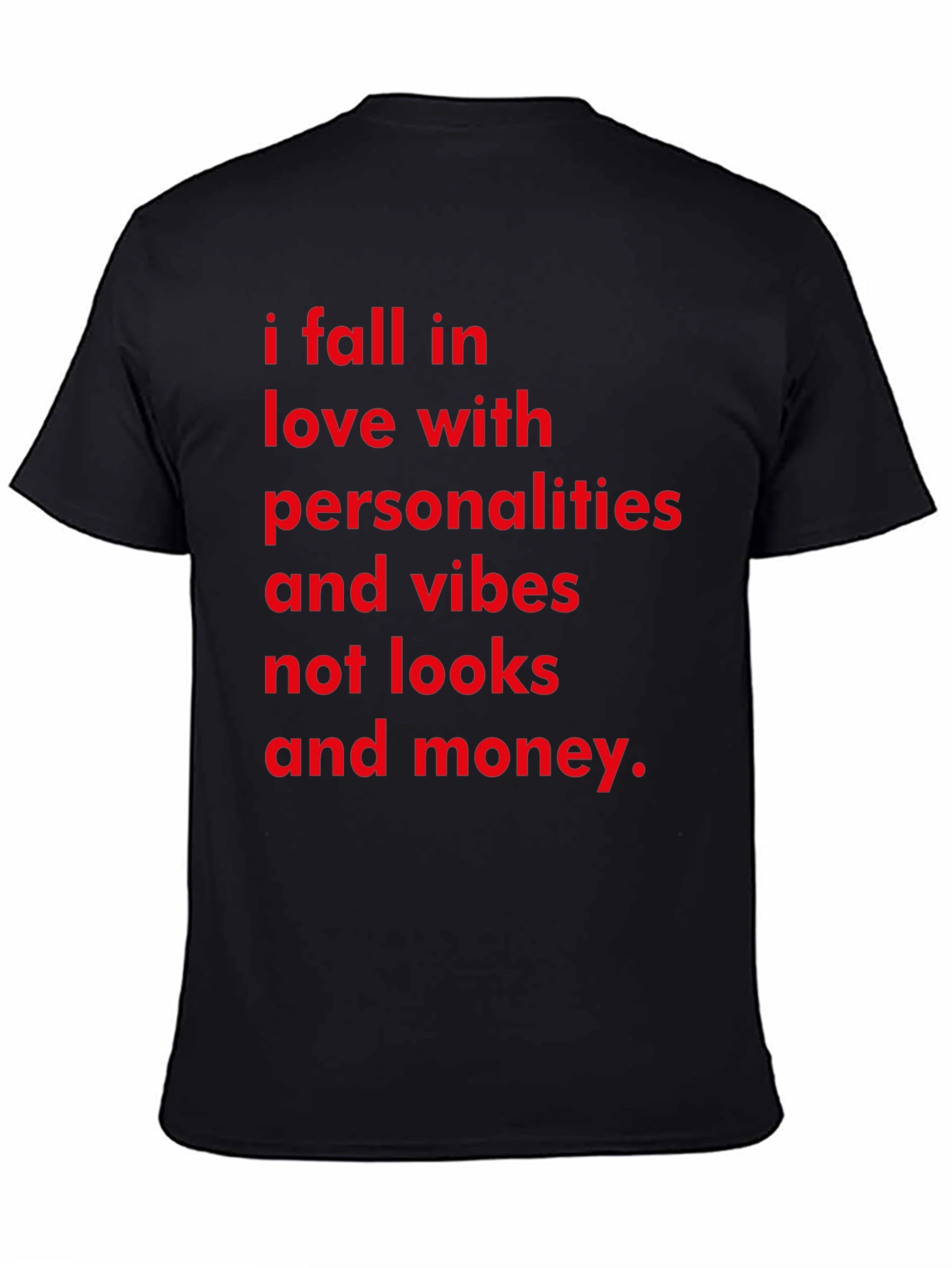 Personality & Vibes Tee: Red Text on Black