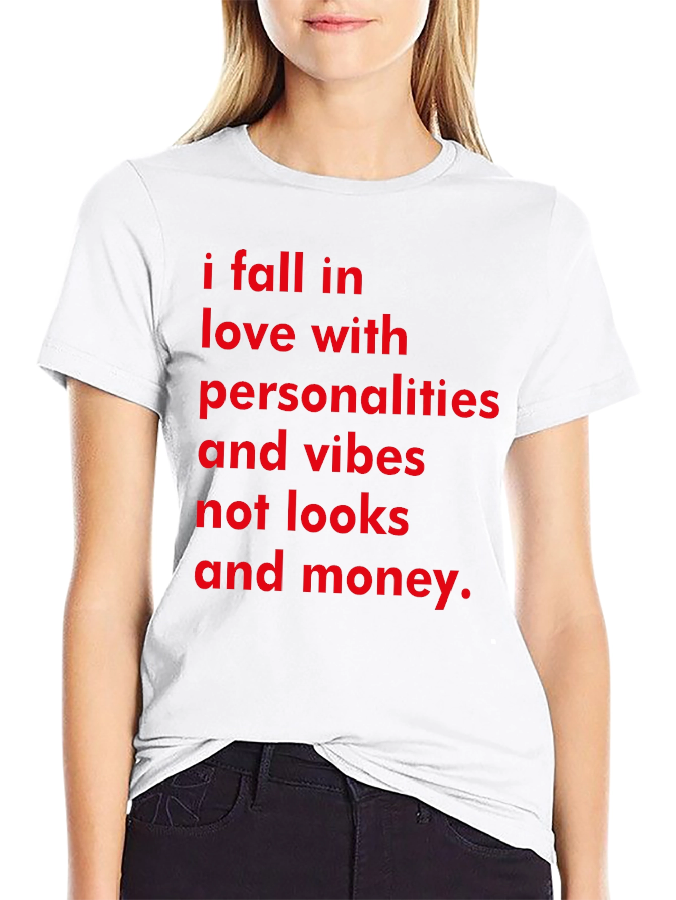 Personality & Vibes Tee: Red Text on Black