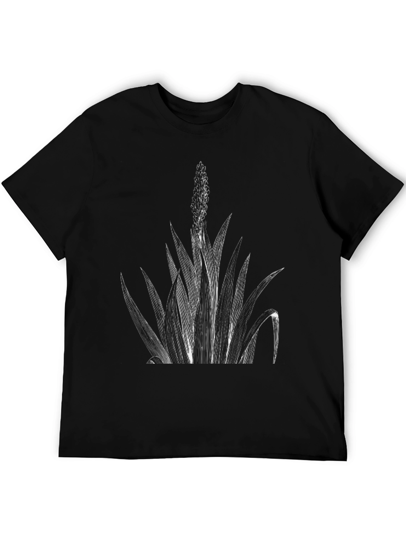 Botanical Graphic Print Black T-Shirt