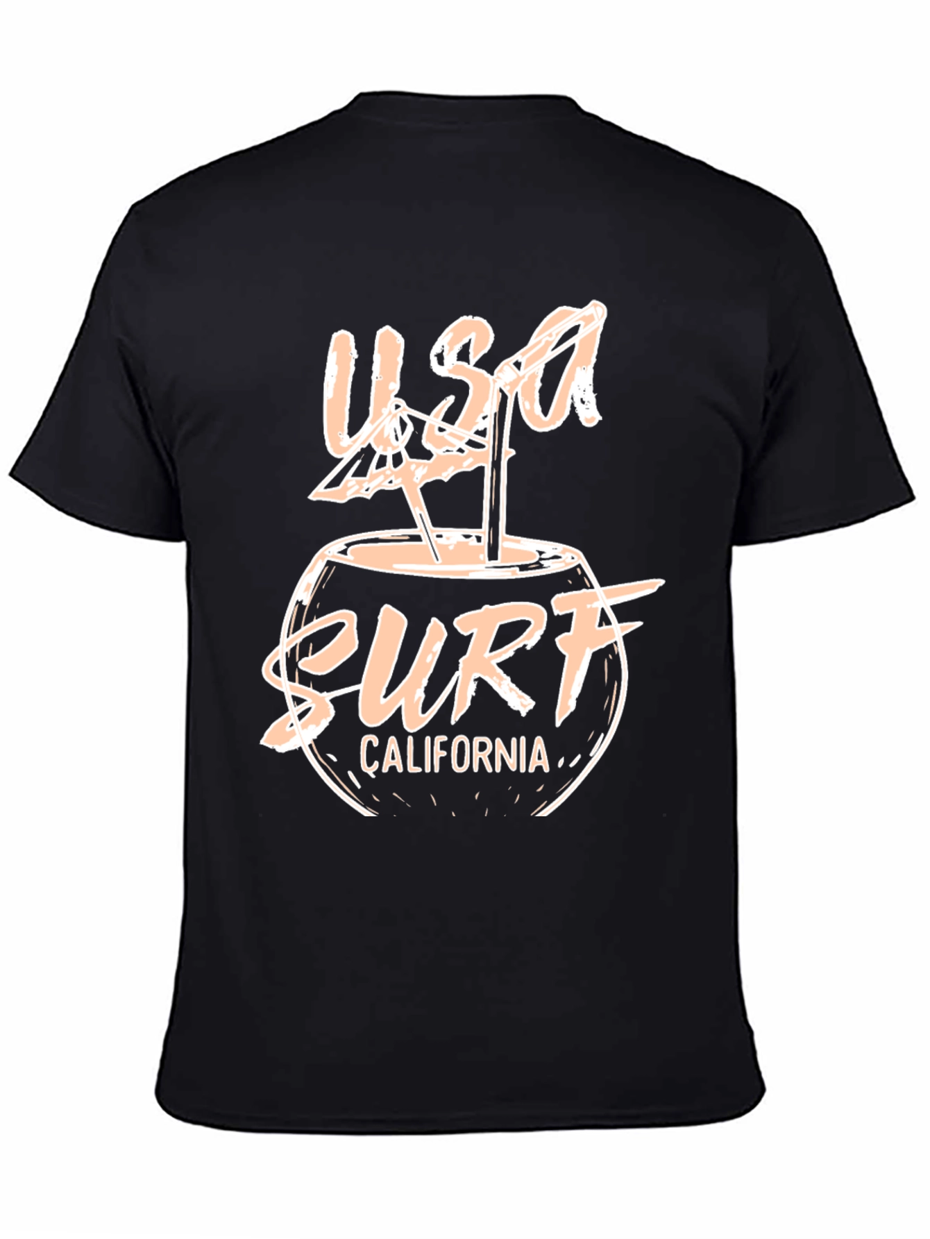 USA Surf California Graphic Black T-Shirt