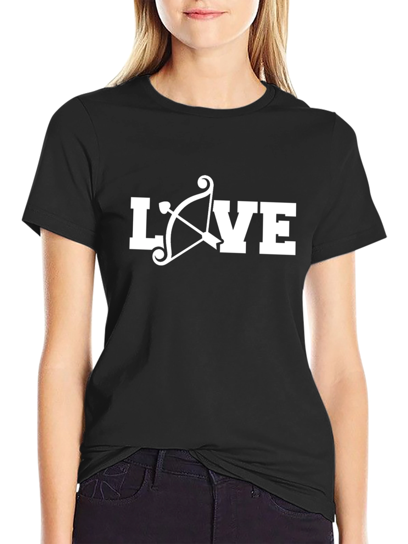 Love Bow & Arrow Graphic T-Shirt - Black