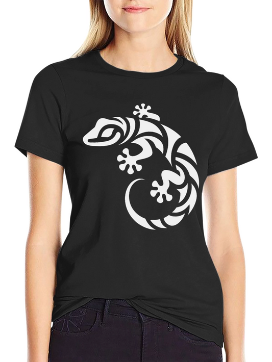 Tribal Gecko Graphic Tee - Cool Lizard Shirt