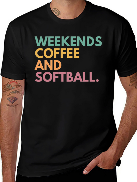 Weekends Coffee and Softball T-Shirt
