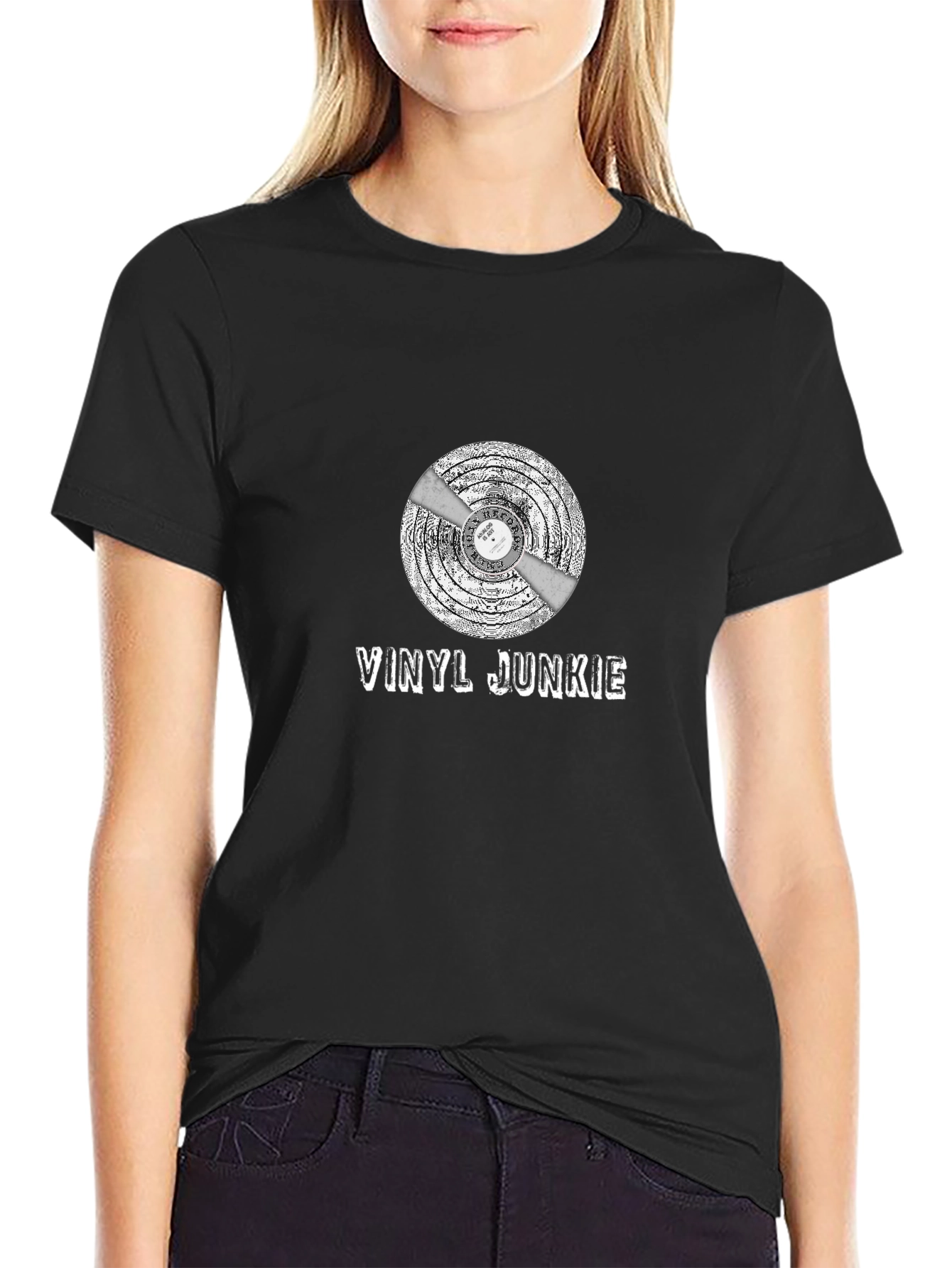 Vinyl Junkie Graphic T-Shirt - Music Lover Tee