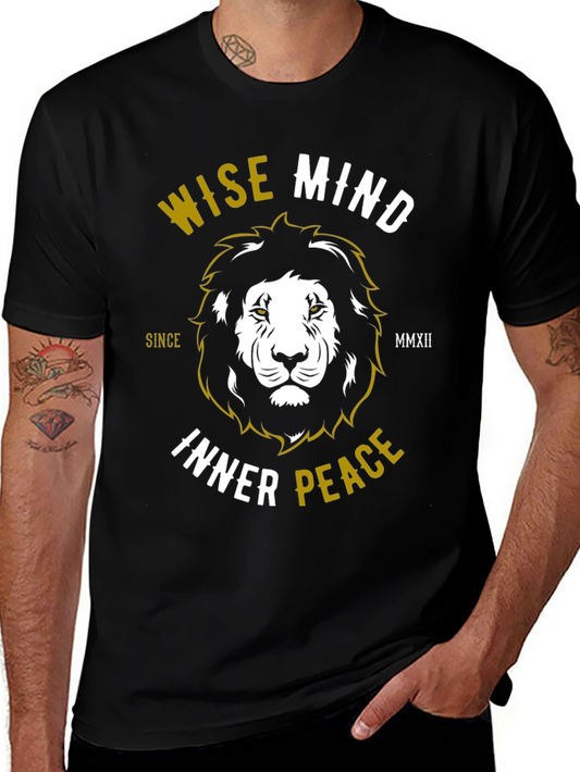 Wise Mind Inner Peace Lion Graphic T-Shirt