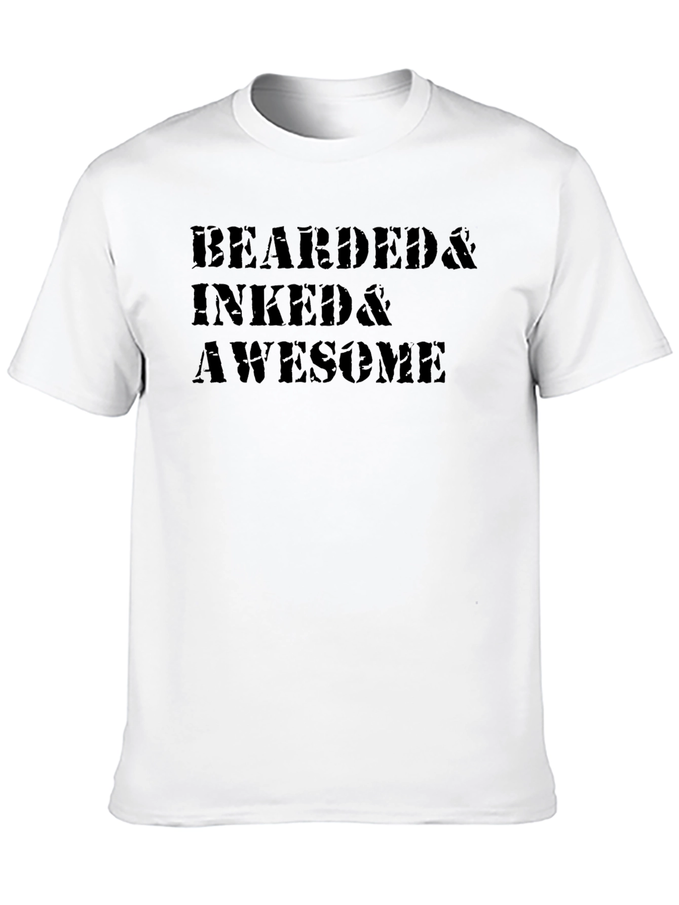 Bearded Inked & Awesome Graphic T-Shirt - Black