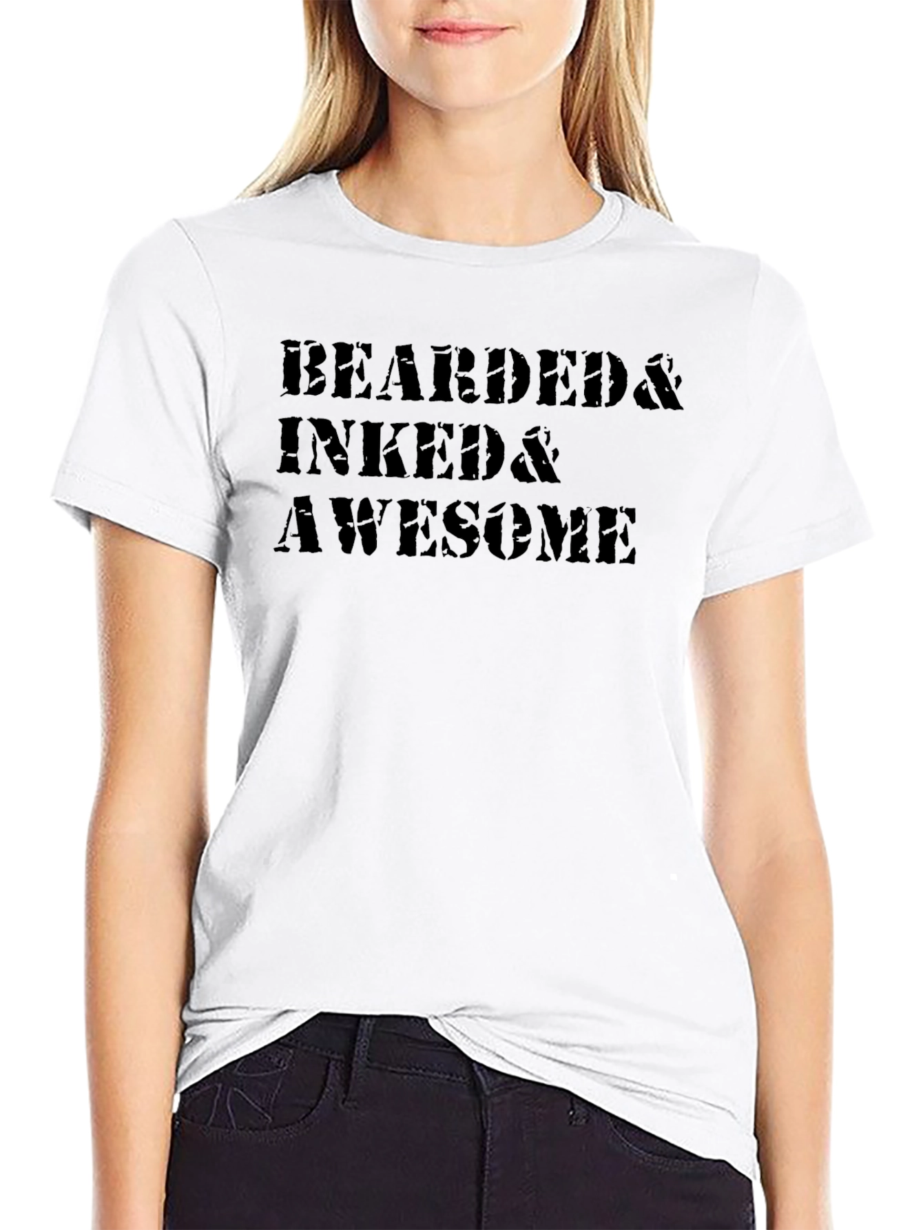 Bearded Inked & Awesome Graphic T-Shirt - Black