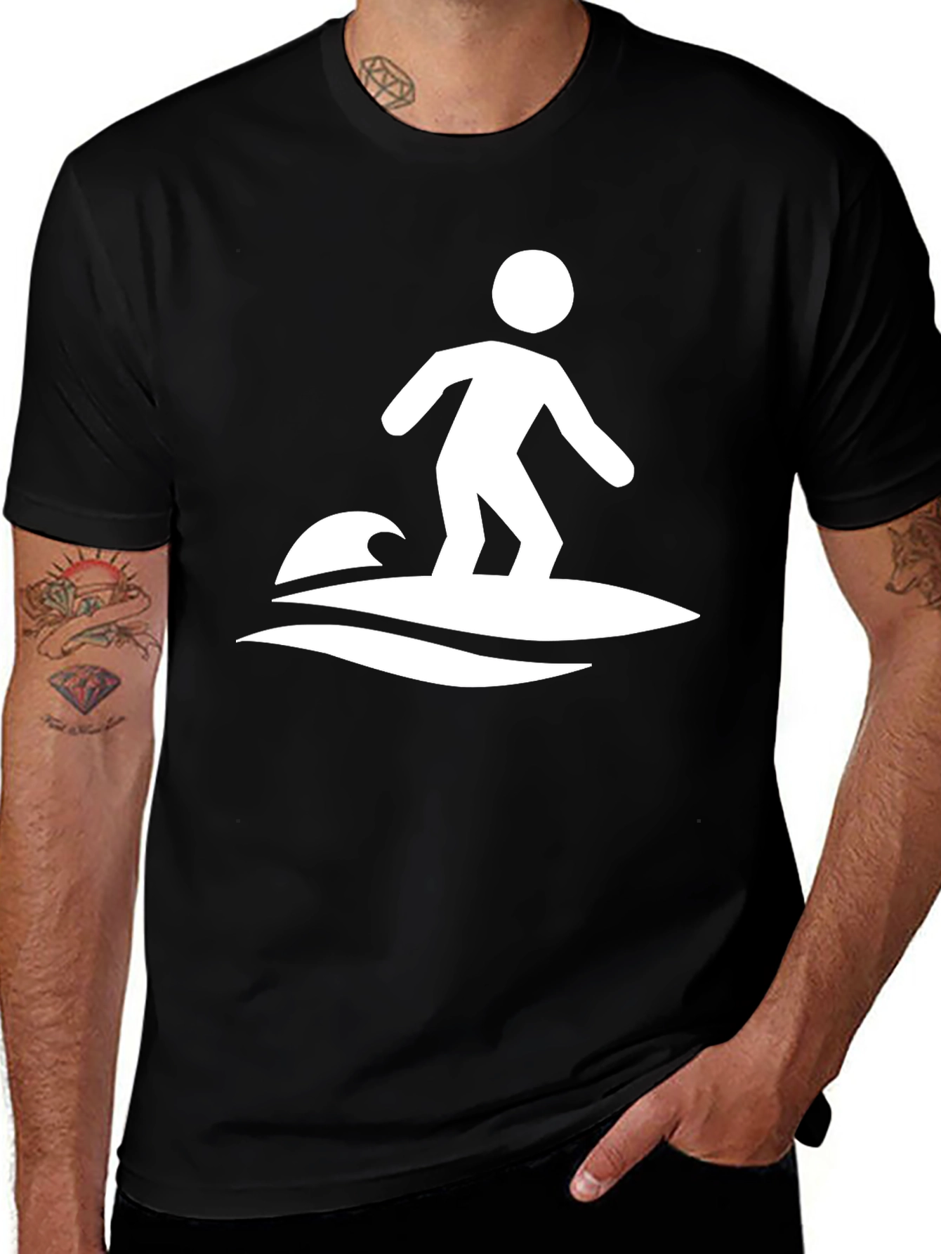 Surfer Graphic T-Shirt - Cool Wave Design