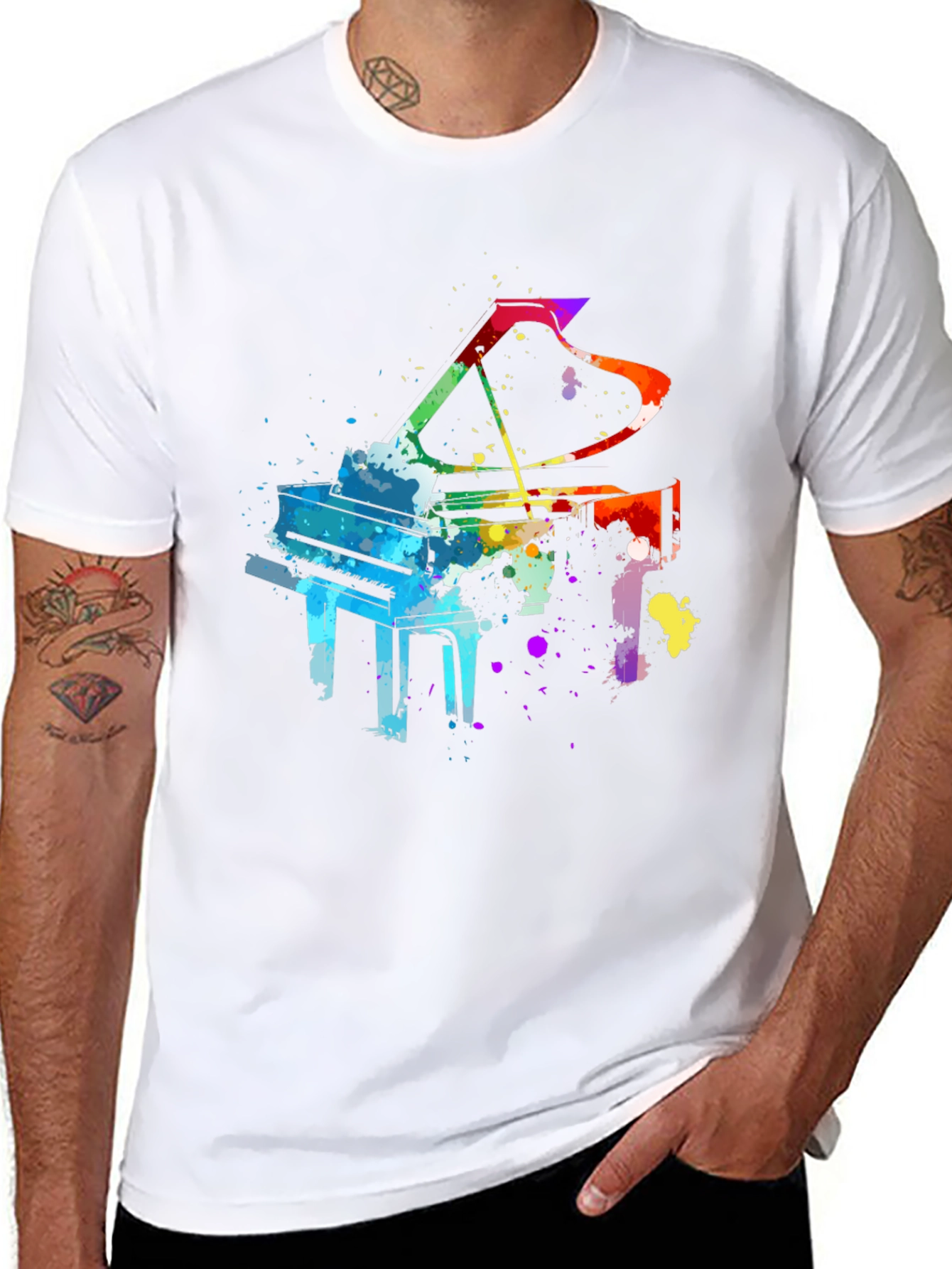 Watercolor Piano Graphic Tee