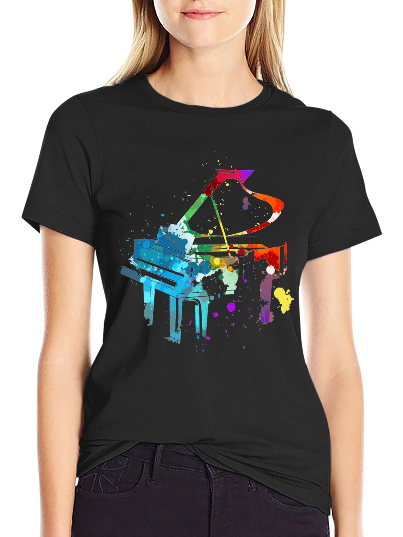 Watercolor Piano Graphic Tee