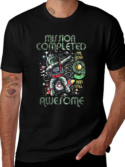 Mission Complete 9th Birthday Astronaut T-Shirt