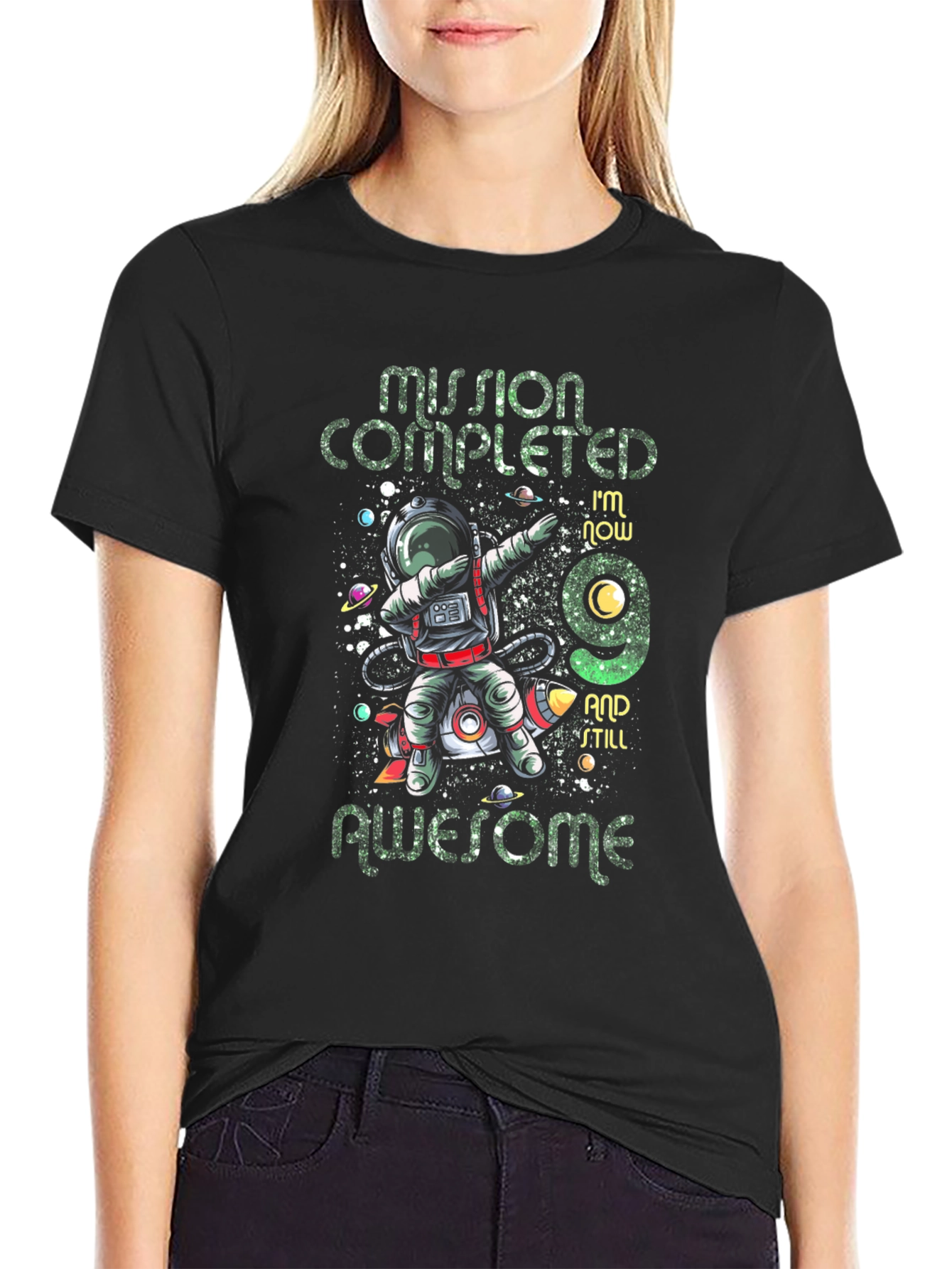 Mission Complete 9th Birthday Astronaut T-Shirt