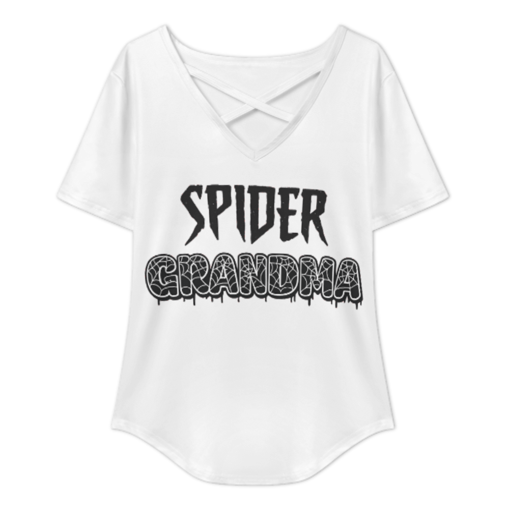 Spider Grandma Halloween Graphic Tee – Funny Retro Horror Grandma Shirt for Women(z843)