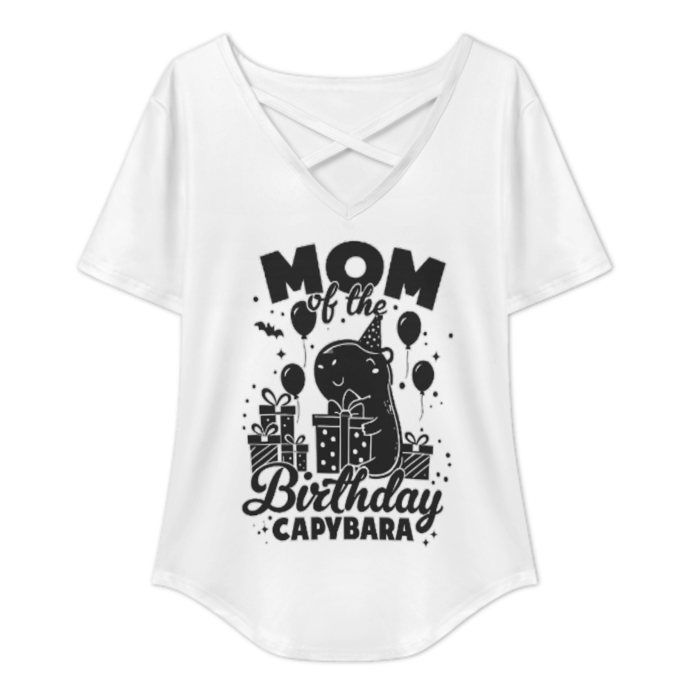 Mom Of The Birthday Capybara Shirt – Cute Party Animal Graphic Tee for Moms(z842)