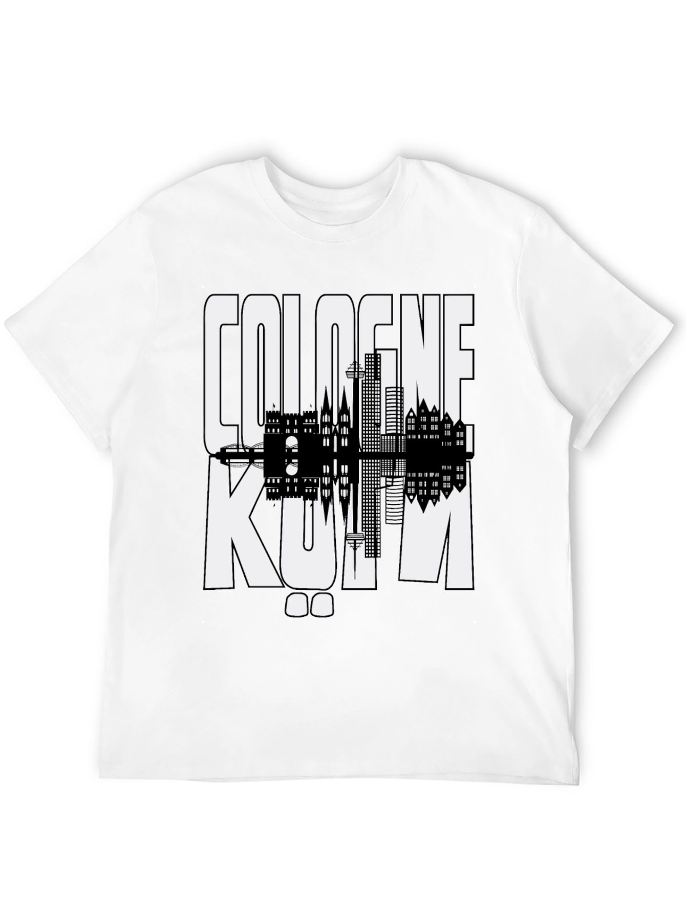 Cologne Skyline Graphic Tee - Black Cotton T-Shirt