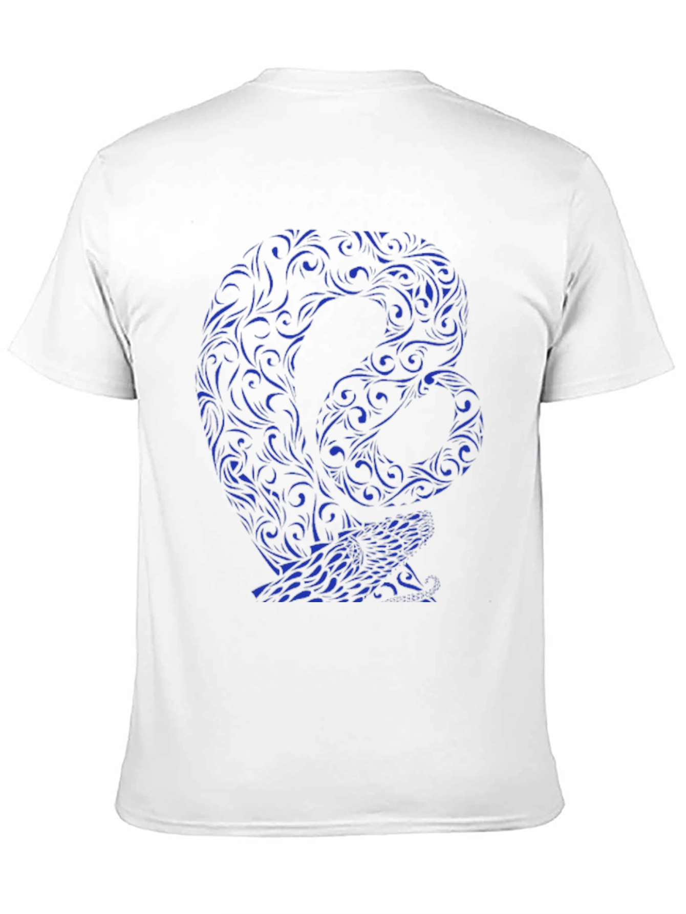 Stylish Black Tee with Blue Snake Design