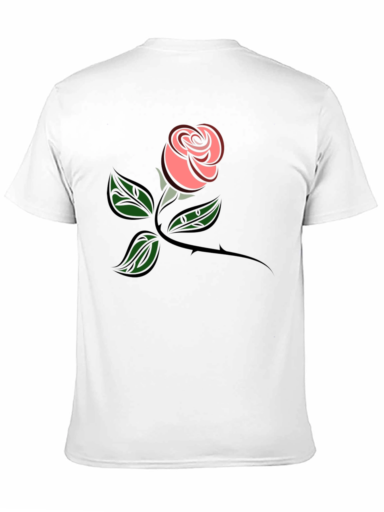 Rose Graphic Tee - Black Cotton Comfort