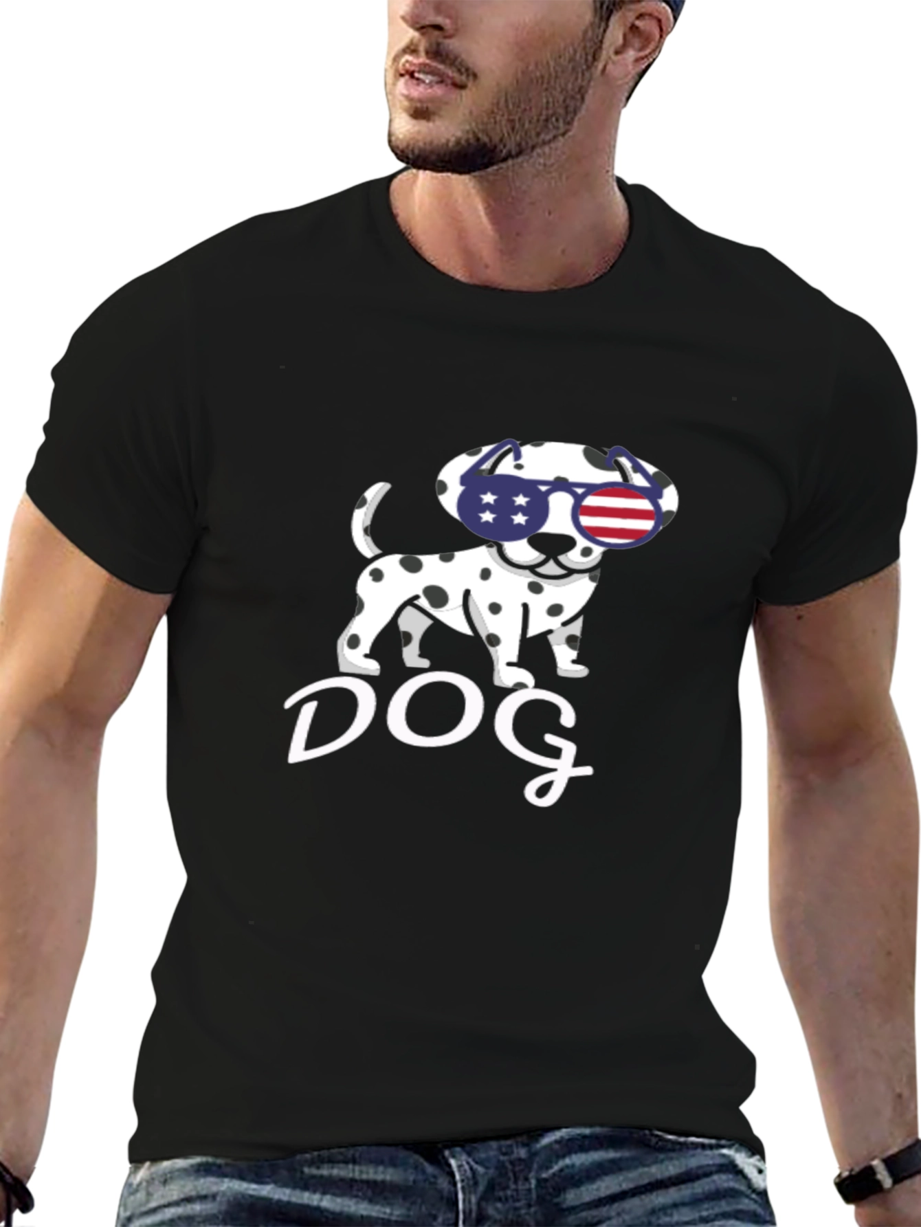 Dog USA Flag Sunglasses T-Shirt