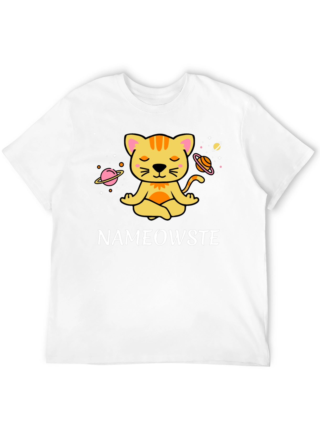 Nameowste Cat Yoga Black T-Shirt