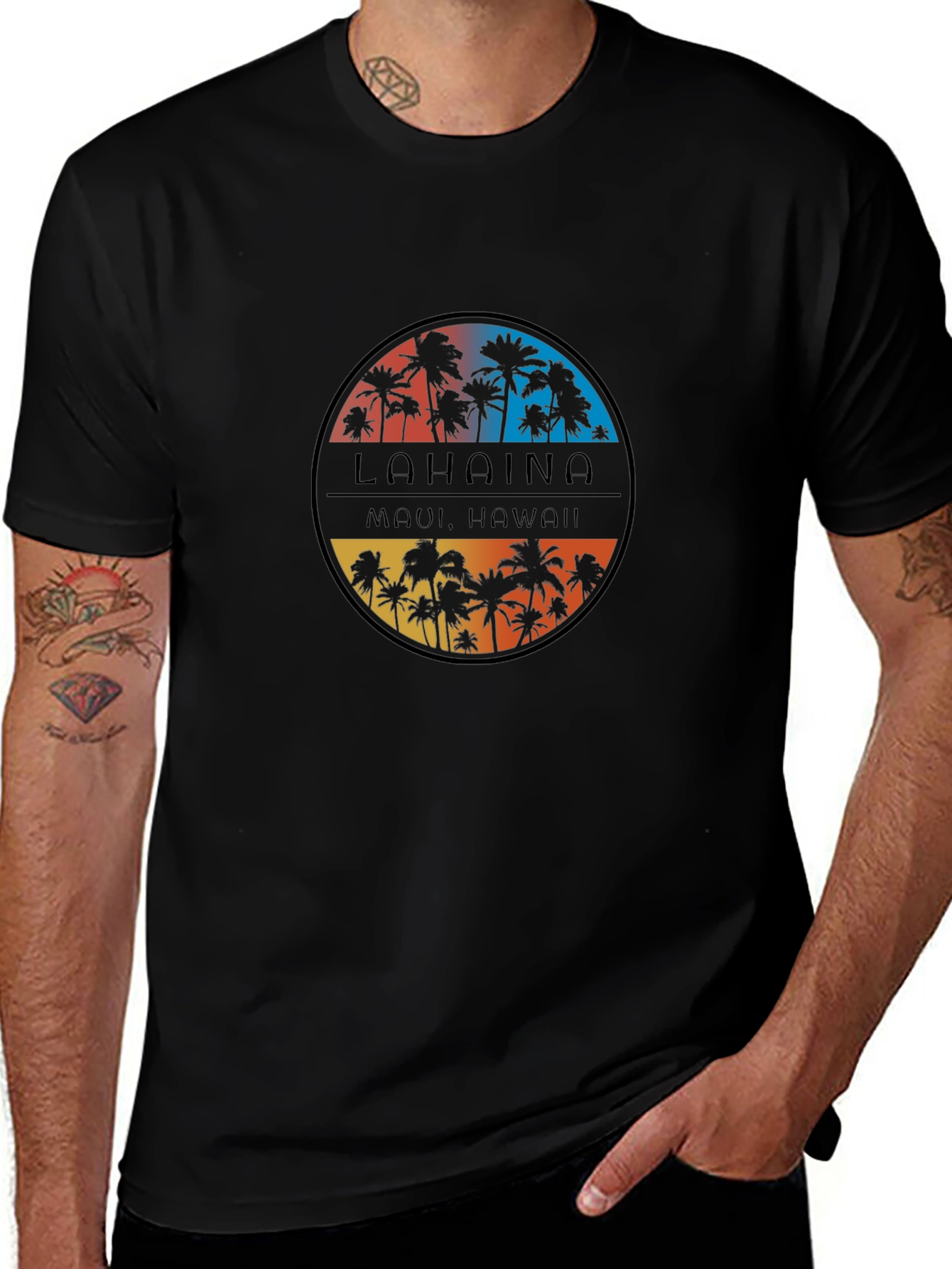 Lahaina Maui Hawaii Palm Tree T-Shirt