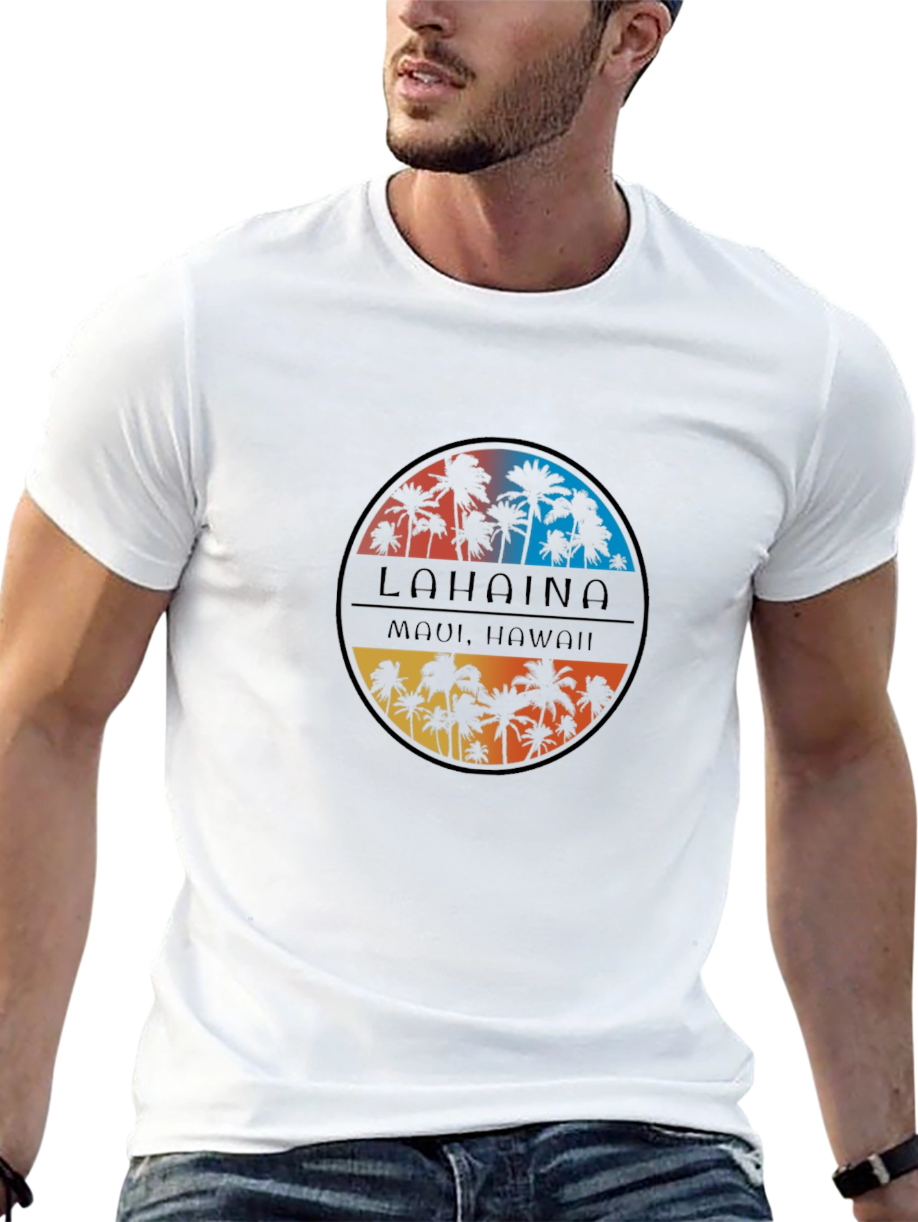 Lahaina Maui Hawaii Palm Tree T-Shirt