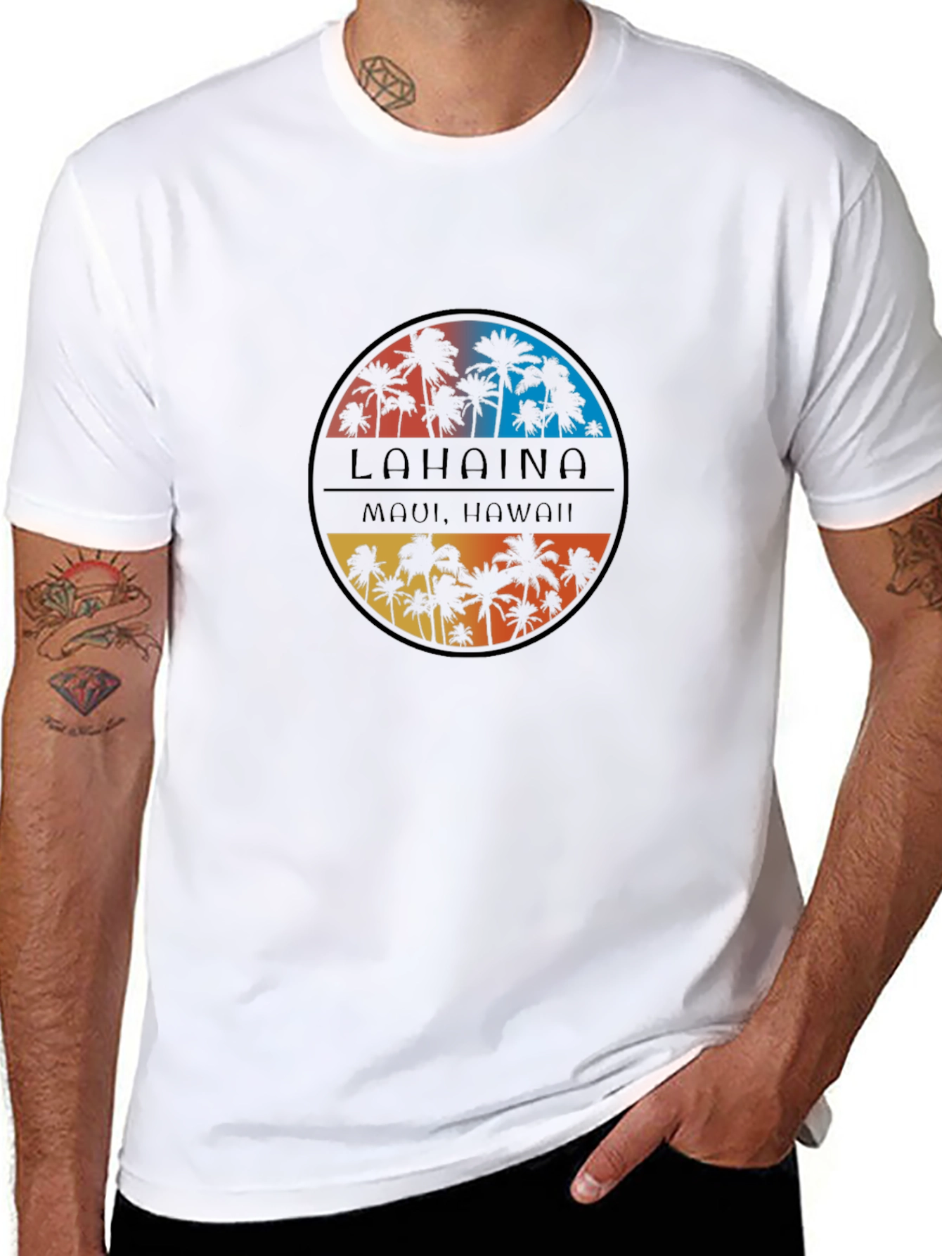 Lahaina Maui Hawaii Palm Tree T-Shirt