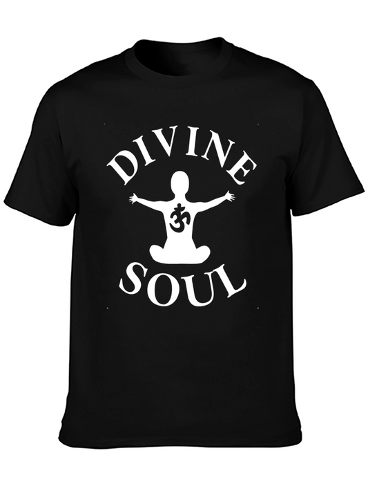 Divine Soul Black T-Shirt - Spiritual Meditation Apparel